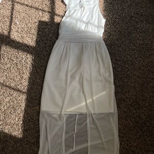 tight dress with thin silver glitter cover up